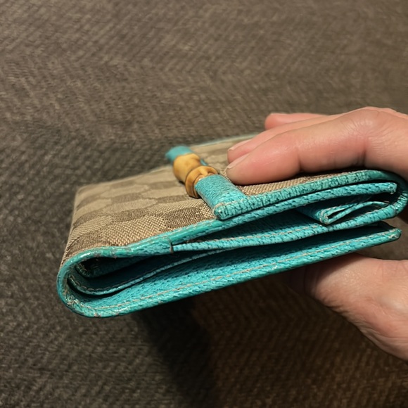 Gucci gg monogram bamboo canvas leather wallet - Picture 9 of 10